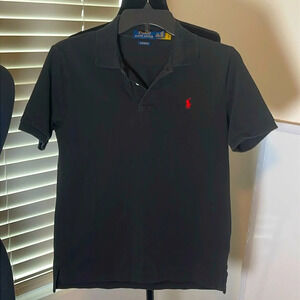 Boys Kids Polo Ralph Lauren Black Short Sleeve Polo Classic Fit Size L 14-16